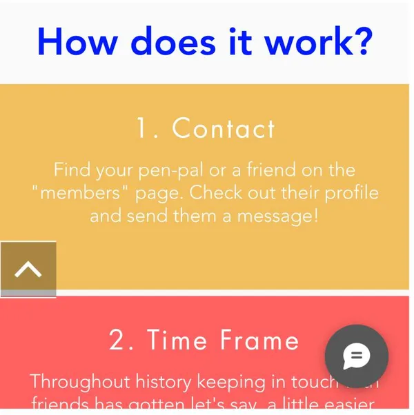 Phone screenshot of How does it work, step one: Contact.
